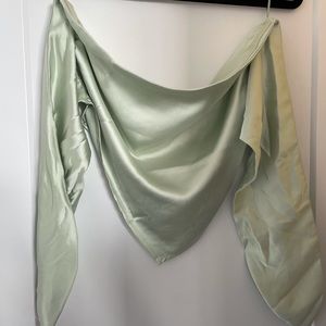 Satin strapless scarf top